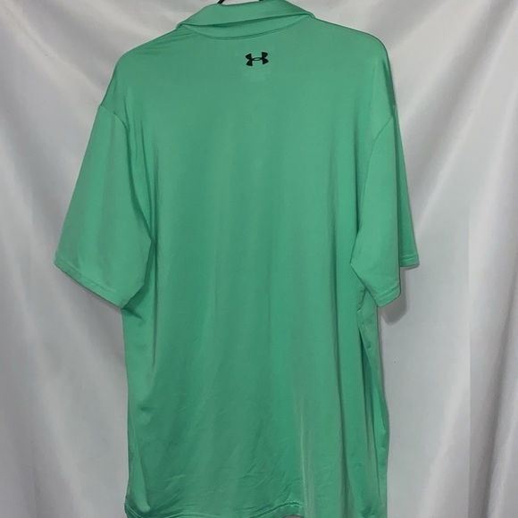 Under Armour THE PLAYOFF POLO FOAM Green and Black  MENS SIZE XL HEATGEAR CLEAN - Picture 9 of 10